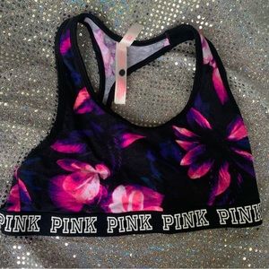 Pink Violet VS Racerback floral Sports Bra Never worn
